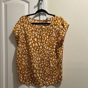 Women's Orange and White Top